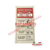 Instruction Plate - Classic Fiat Panda 4x4 SISLEY - Badges & Emblems