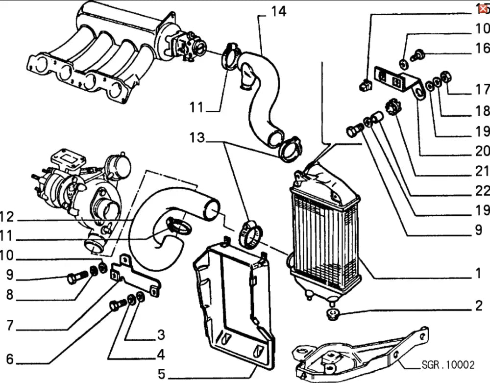 Intercooler Hose Kit - Lancia Delta