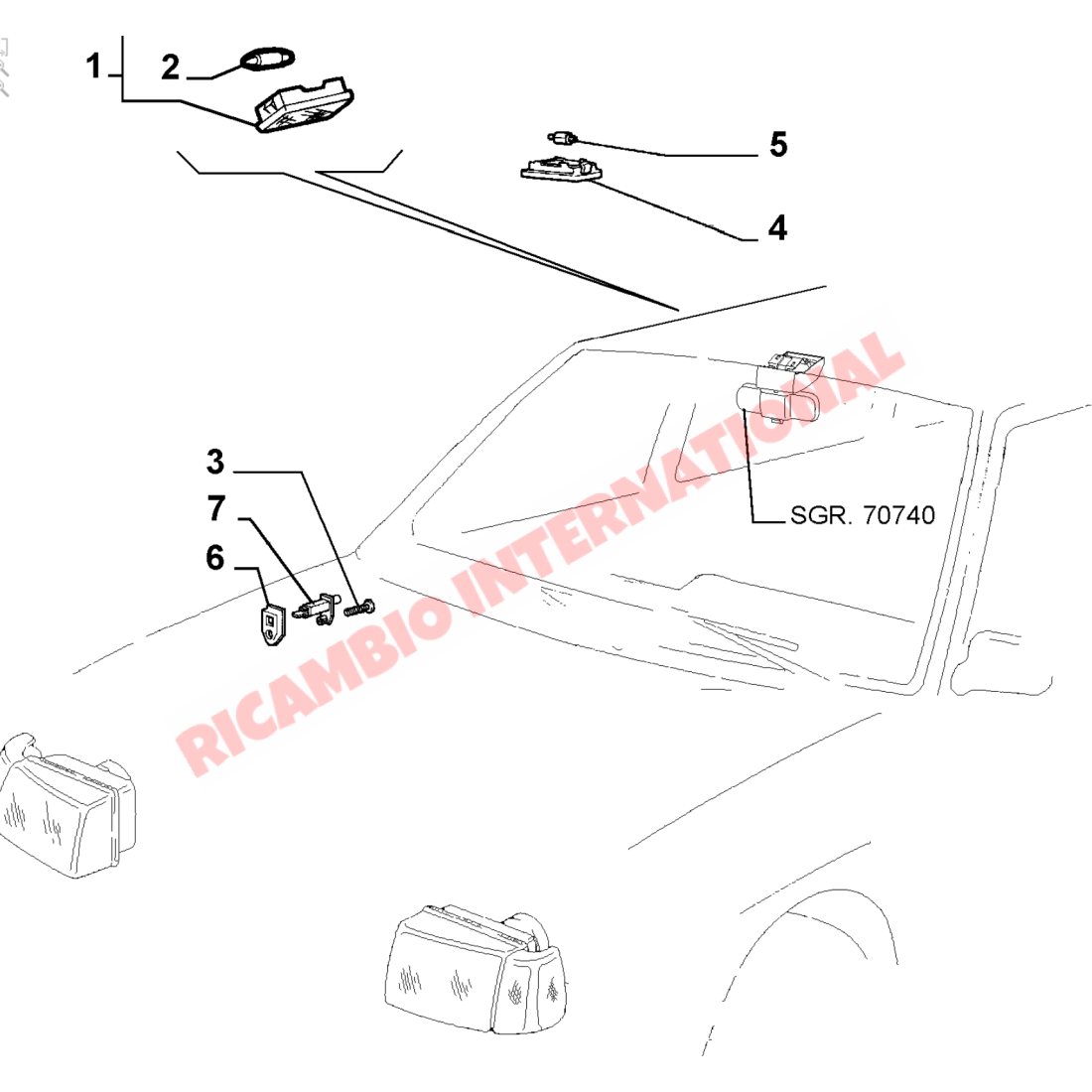 Interior Courtesy Light - Fiat Uno Lancia Y10 - Lights - Lamps & Lenses
