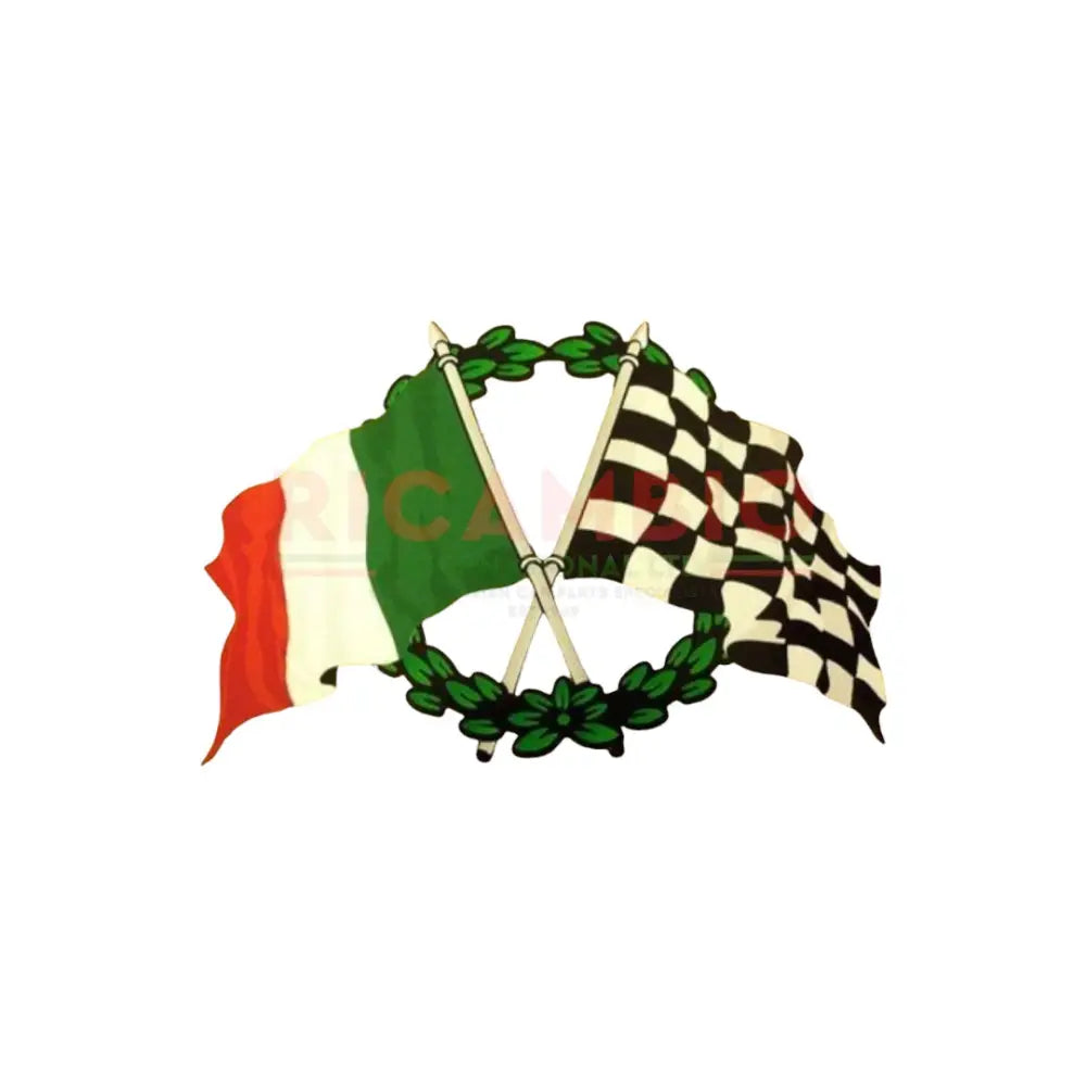 Italian/British Chequered Flag Sticker - Italian Chequered - Stickers & Badges
