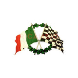 Italian/British Chequered Flag Sticker - Italian Chequered - Stickers & Badges