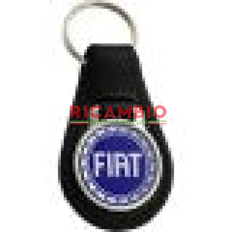 Keyring Black Leather Keyfob - Blue Fiat - Toys - Gifts & Novelty Items