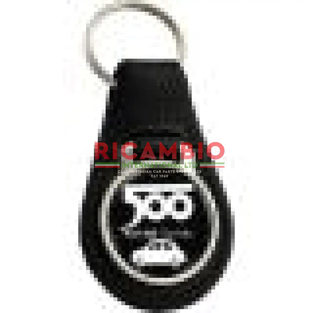 Keyring Black Leather Keyfob - Fiat 500 Club - Toys - Gifts & Novelty Items