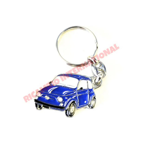Keyring Metal ’Fiat 500’ - Classic Fiat 500 - Blue - General Maintenance - Consumables & Leasure