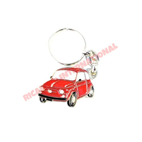 Keyring Metal ’Fiat 500’ - Classic Fiat 500 - Red - General Maintenance - Consumables & Leasure