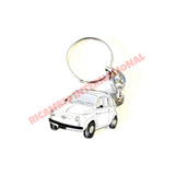 Keyring Metal ’Fiat 500’ - Classic Fiat 500 - White - General Maintenance - Consumables & Leasure