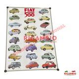 Laminated Poster - Classic Fiat 500 Models from 1950’s to 1970’s