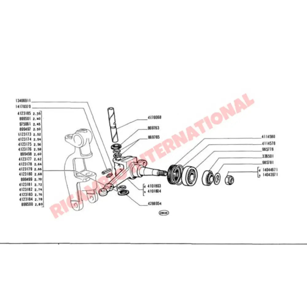N/S left Front Hub Nut - Classic Fiat 500 126 600 850 - Steering