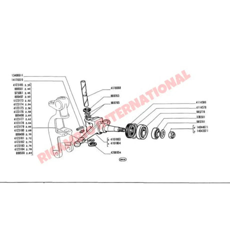 N/S left Front Hub Nut - Classic Fiat 500 126 600 850 - Steering