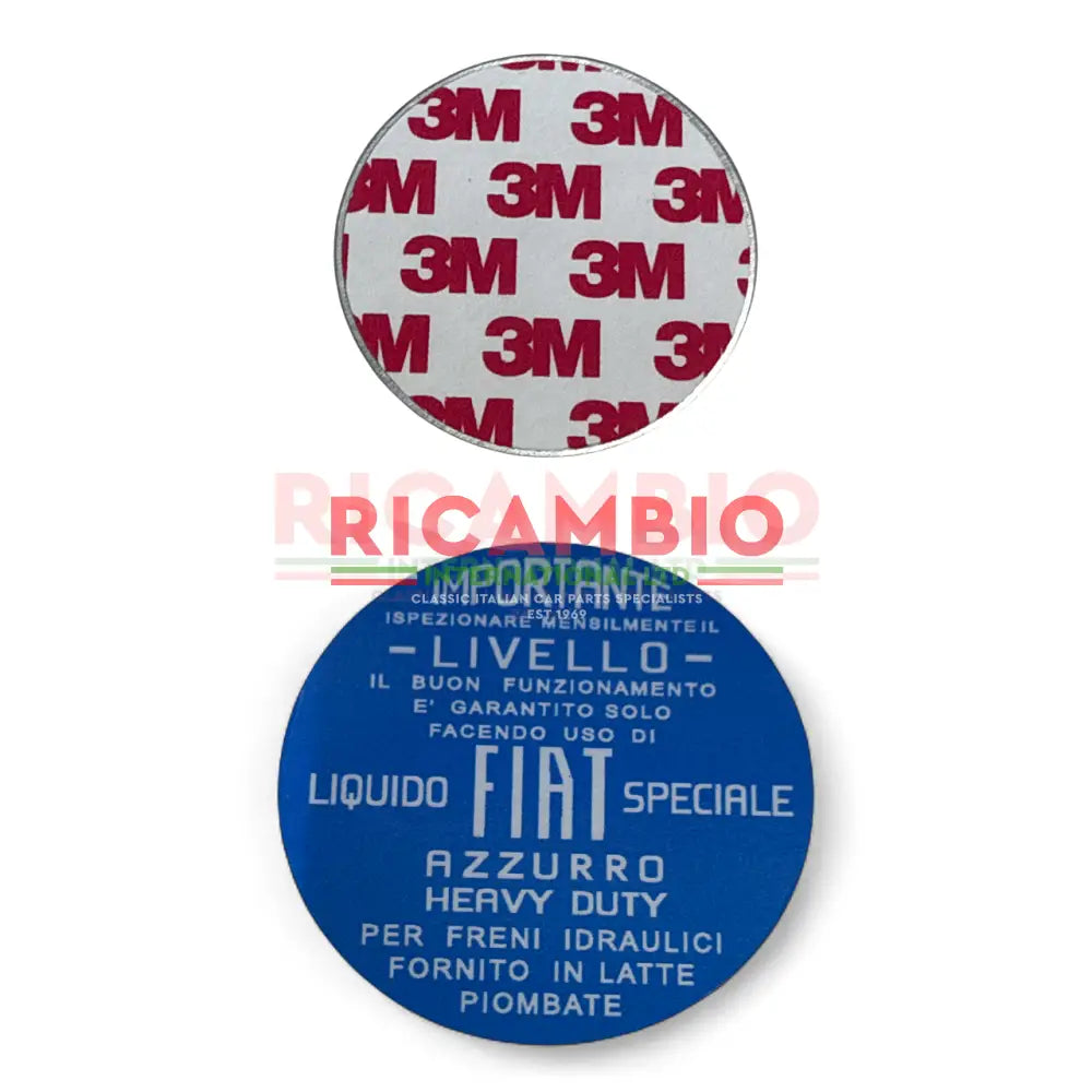 Liquido LIVELLO Speciale Metal Badge for Brake Fluid Reservoir - Fiat,Lancia,Autobianchi - Brake Parts and Components