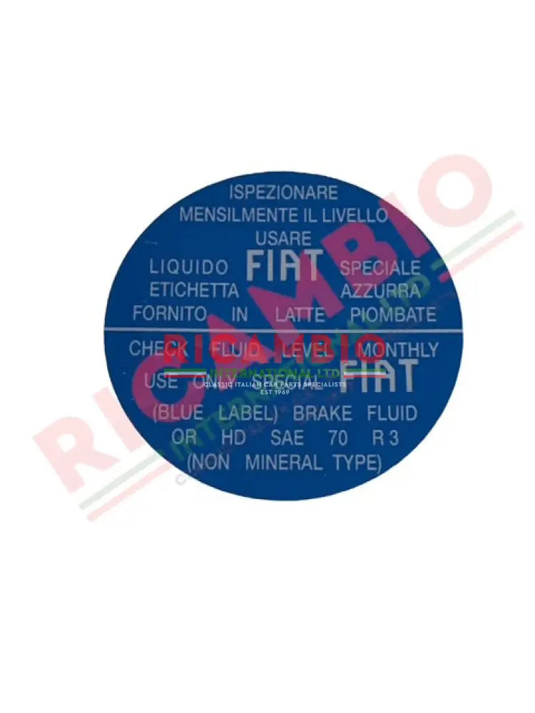 Liquido LIVELLO Speciale Sticker for Brake Fluid Reservoir - Fiat,Lancia,Autobianchi - Brake Parts and Components