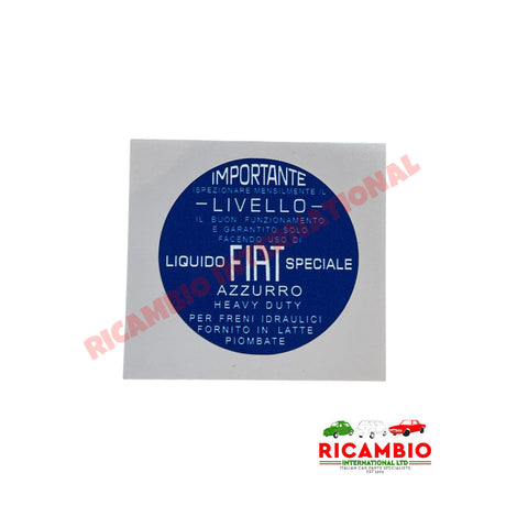 Liquido LIVELLO Speciale Sticker for Brake Fluid Reservoir - Fiat,Lancia,Autobianchi - Brake Parts and Components