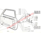 Lock Mechanism Horizontal Linkage (705mm) - Classic Fiat 500 F - Handles - Locks and Catches