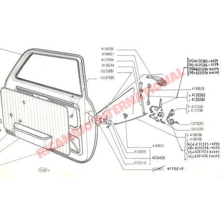 Lock Mechanism Horizontal Linkage (705mm) - Classic Fiat 500 F - Handles - Locks and Catches