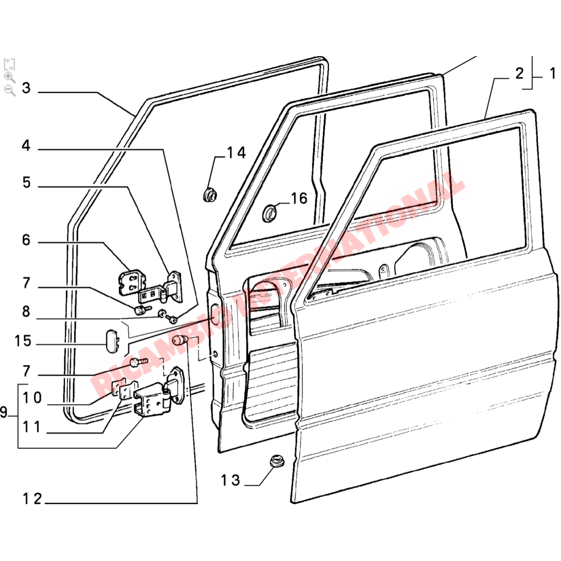 Lower Door Hinge - Classic Fiat Panda - Body Panels