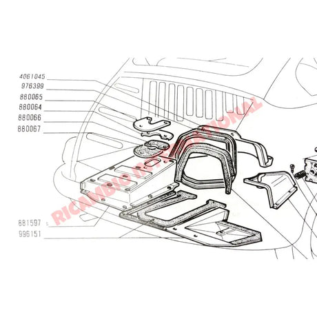 Lower Engine Bulkhead Rubber Seal - Fiat 600 - Engine & Engine Parts
