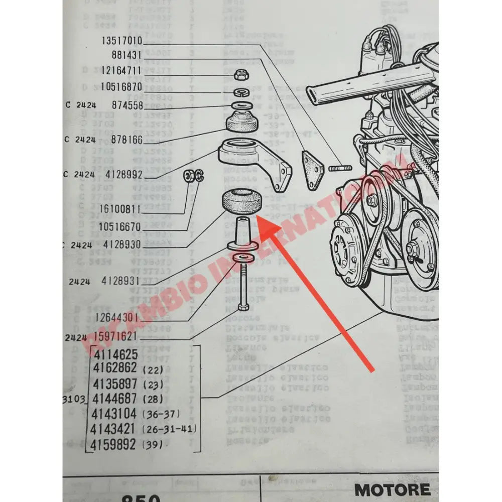 Lower Engine Mount Rubber Bush - Fiat 850 - Engine & Engine Parts