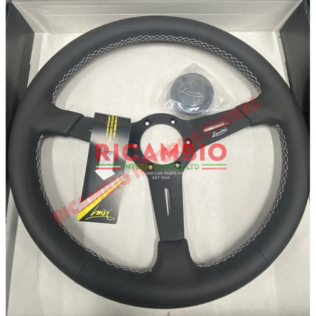 Luisi ’Mistral’ Black Leather Steering Wheel - Fiat Lancia Alfa Romeo - Steering