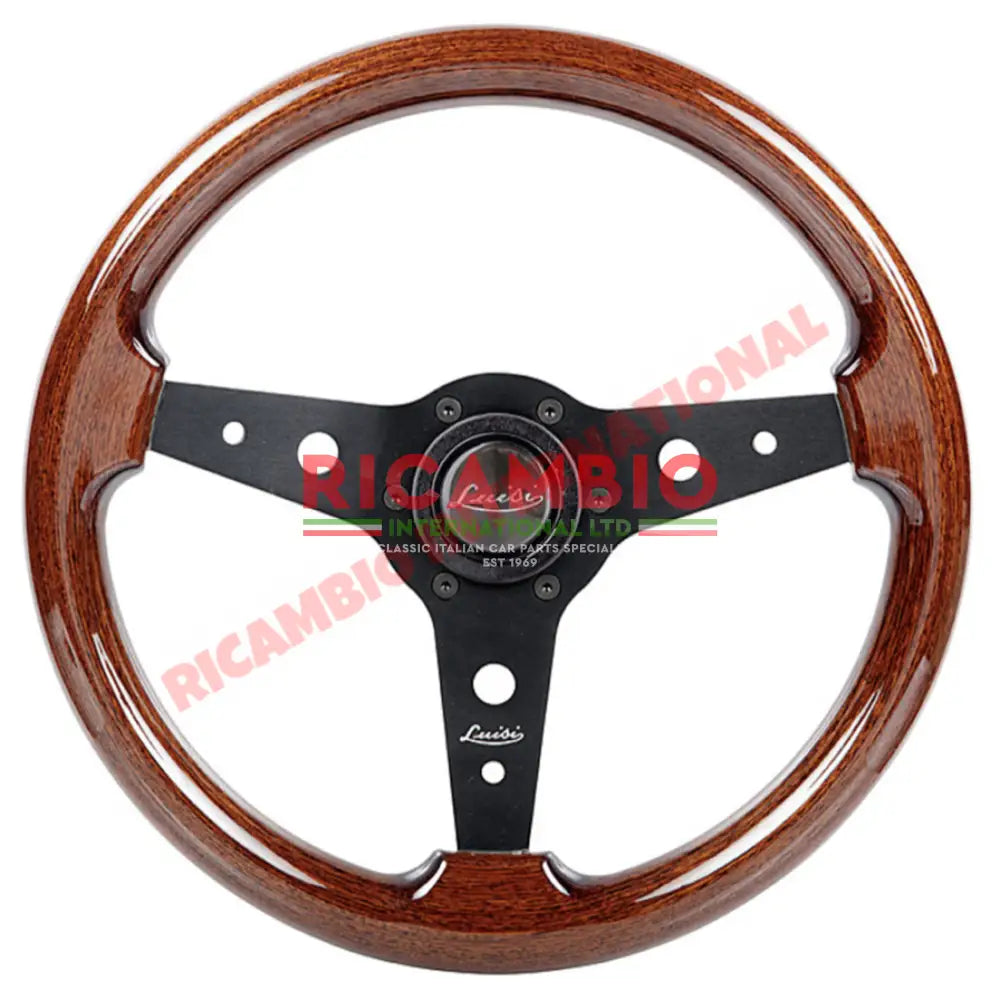 Luisi ’Montreal’ Mahogany Wooden Steering Wheel - Fiat Lancia Alfa Romeo - Steering