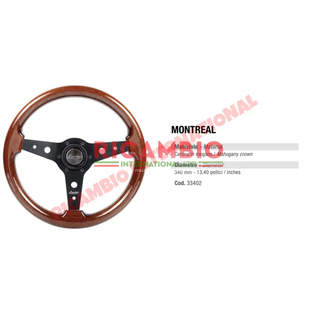 Luisi ’Montreal’ Mahogany Wooden Steering Wheel - Fiat Lancia Alfa Romeo - Steering