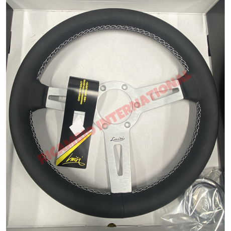 Luisi ’Sharav 315’ Black Leather Steering Wheel - Fiat Lancia Alfa Romeo - Steering