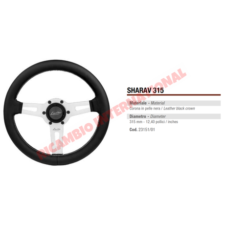 Luisi ’Sharav 315’ Black Leather Steering Wheel - Fiat Lancia Alfa Romeo - Steering