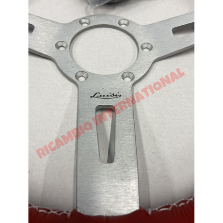 Luisi ’Sharav 315’ Red Leather Steering Wheel - Fiat Lancia Alfa Romeo - Steering