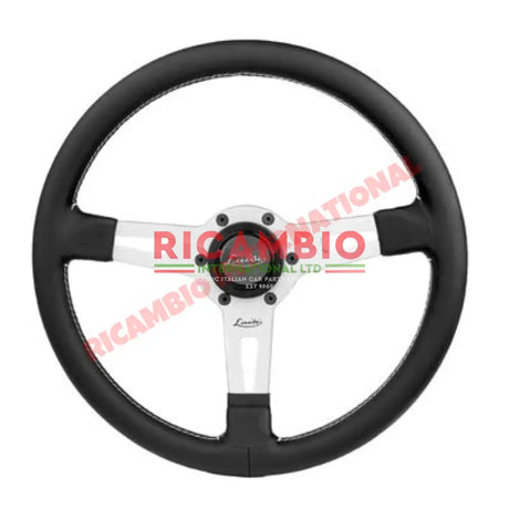 Luisi ’Sharav 340’ Black Leather Steering Wheel - Fiat Lancia Alfa Romeo - Steering