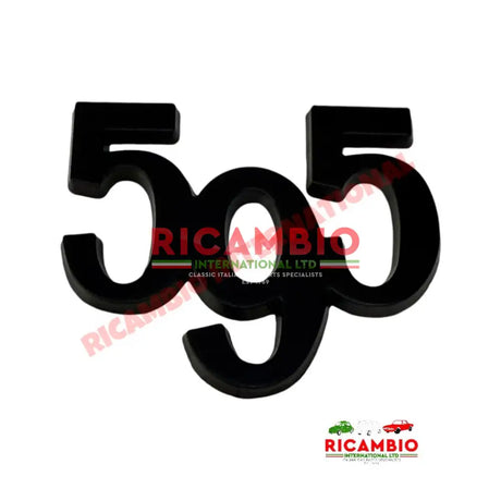 Metal Badge ’595’ BLACK - Classic Fiat 500 New Fiat 500 Abarth - Badges and Emblems