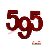 Metal Badge ’595’ RED - Classic Fiat 500 New Fiat 500 Abarth - Badges and Emblems
