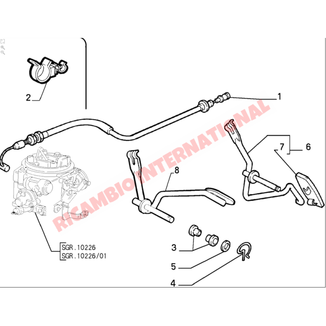 Metal Clip for Gear Linkage Accelerator Pedal & Clutch Linakge - Classic Fiat Panda,Uno,Cinquecento,Seicento Y10