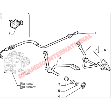 Metal Clip for Gear Linkage Accelerator Pedal & Clutch Linakge - Classic Fiat Panda,Uno,Cinquecento,Seicento Y10
