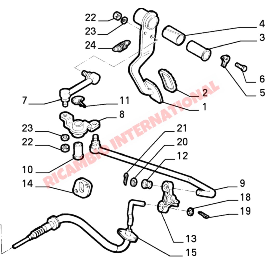 Metal Clip for Gear Linkage Accelerator Pedal & Clutch Linakge - Classic Fiat Panda,Uno,Cinquecento,Seicento Y10