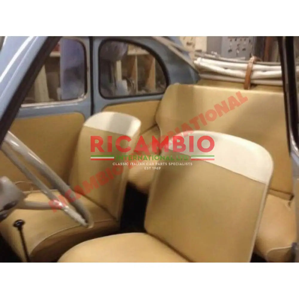 Mushroom Beige Seat Covers Set - Classic Fiat/Autobianchi 500 Giardiniera - Fiat 500 Giardiniera Seat Covers