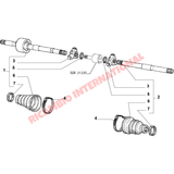 N/S Left Hand Drive Shaft & Spider Bearing - Fiat Seicento - Steering - Shaft & Suspension