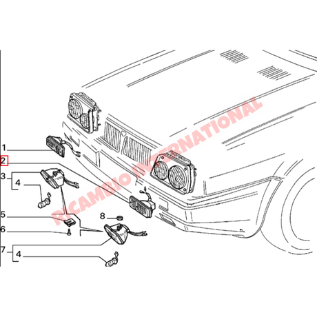 N/S Front Indicator Lamp - Fiat 900T Lancia Delta Integrale - Lights - Lamps and Lenses