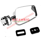 N/S Left Chrome Rectangle Mirror (Clip-on) - Classic Fiat 500 126 600 - Mirrors