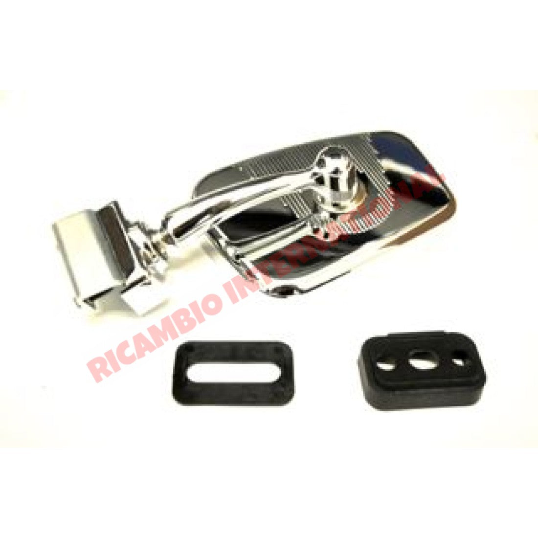 N/S Left Chrome Rectangle Mirror (Clip-on) - Classic Fiat 500 126 600 - Mirrors