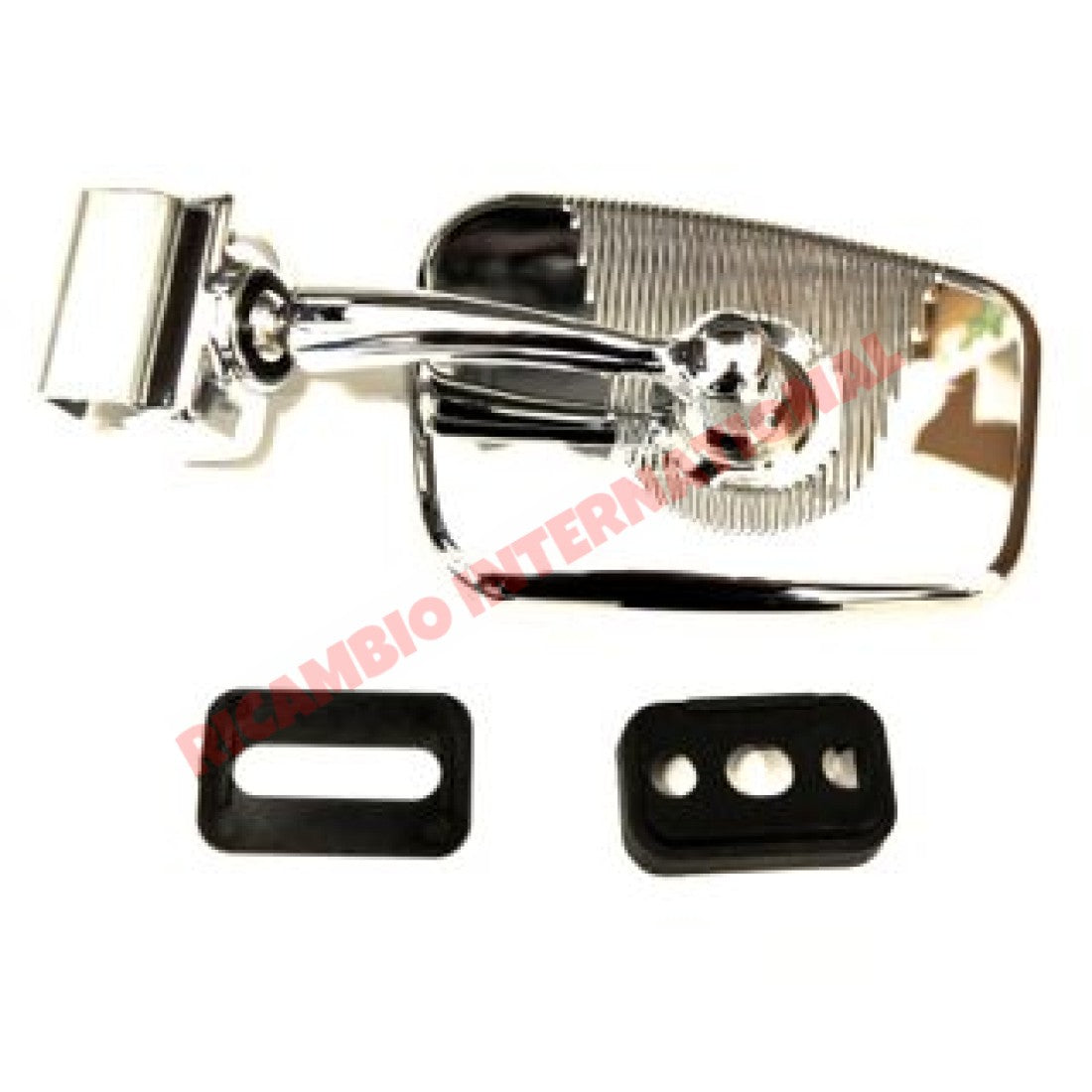 N/S Left Chrome Rectangle Mirror (Clip-on) - Classic Fiat 500 126 600 - Mirrors