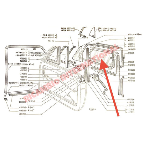 N/S Left Door Glass - Classic Fiat 500 F,L & R models - Glass & Associated Parts