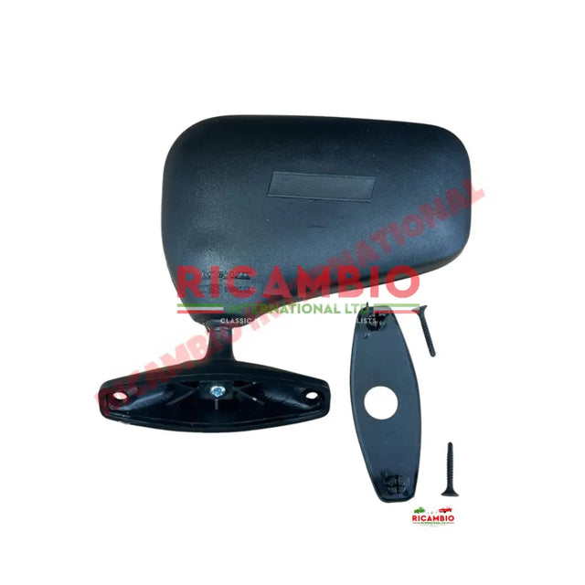 N/S (Left Hand) Black Plastic Mirror - Classic Fiat 500,126,127,128 - Mirrors