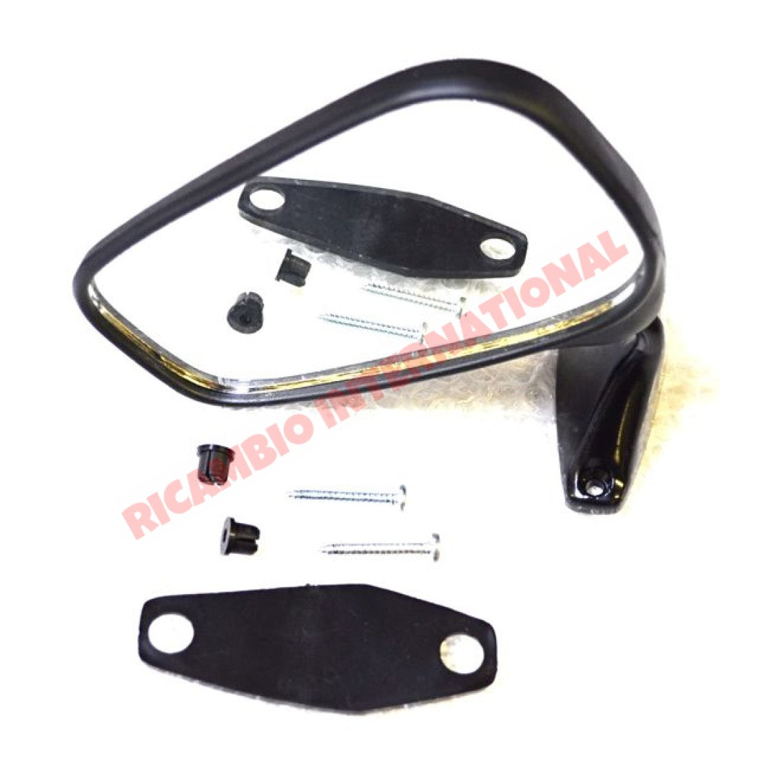 N/S (Left Hand) Black Plastic Mirror (TO CLEAR) - Classic Fiat 500,126,127,128 - Mirrors