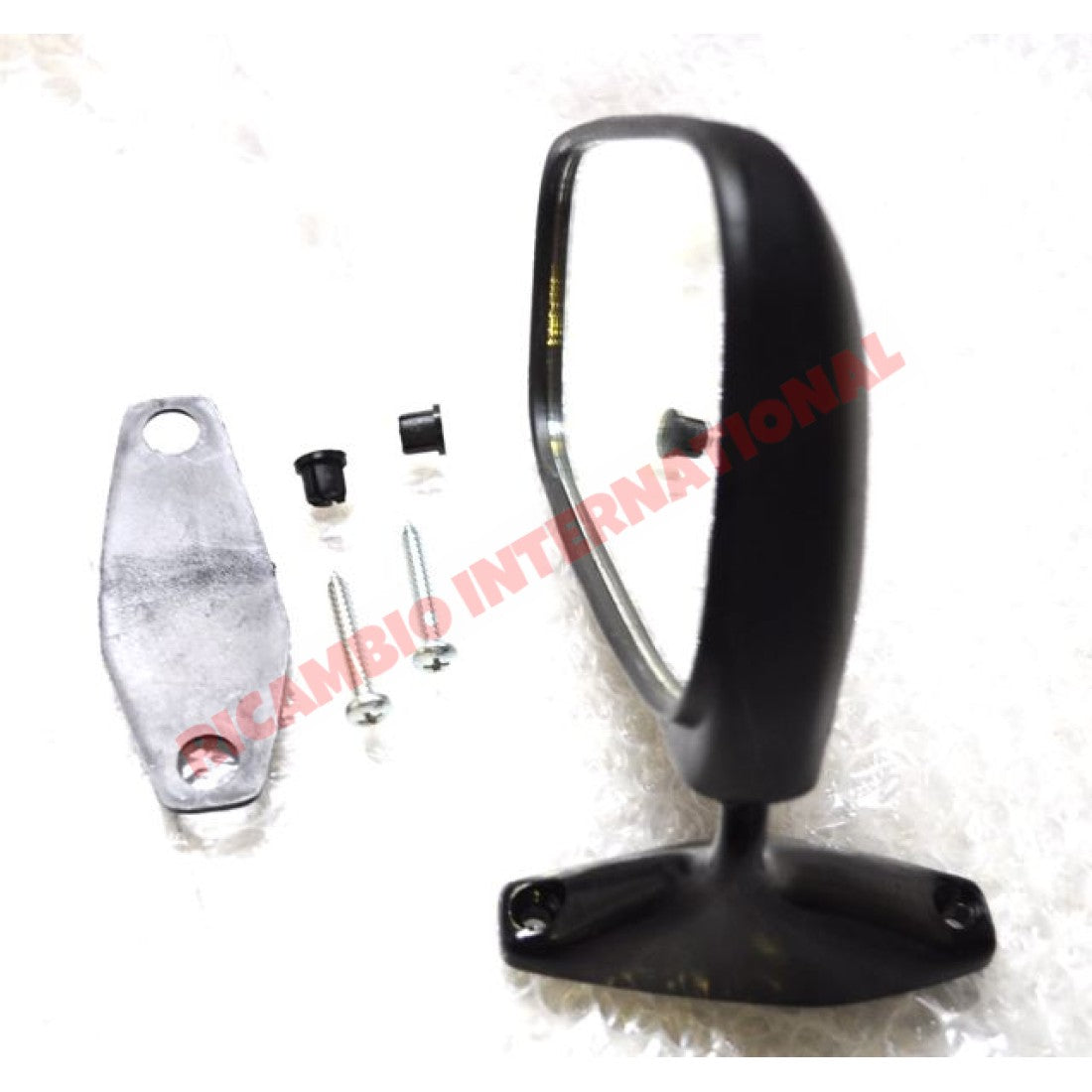 N/S (Left Hand) Black Plastic Mirror (TO CLEAR) - Classic Fiat 500,126,127,128 - Mirrors