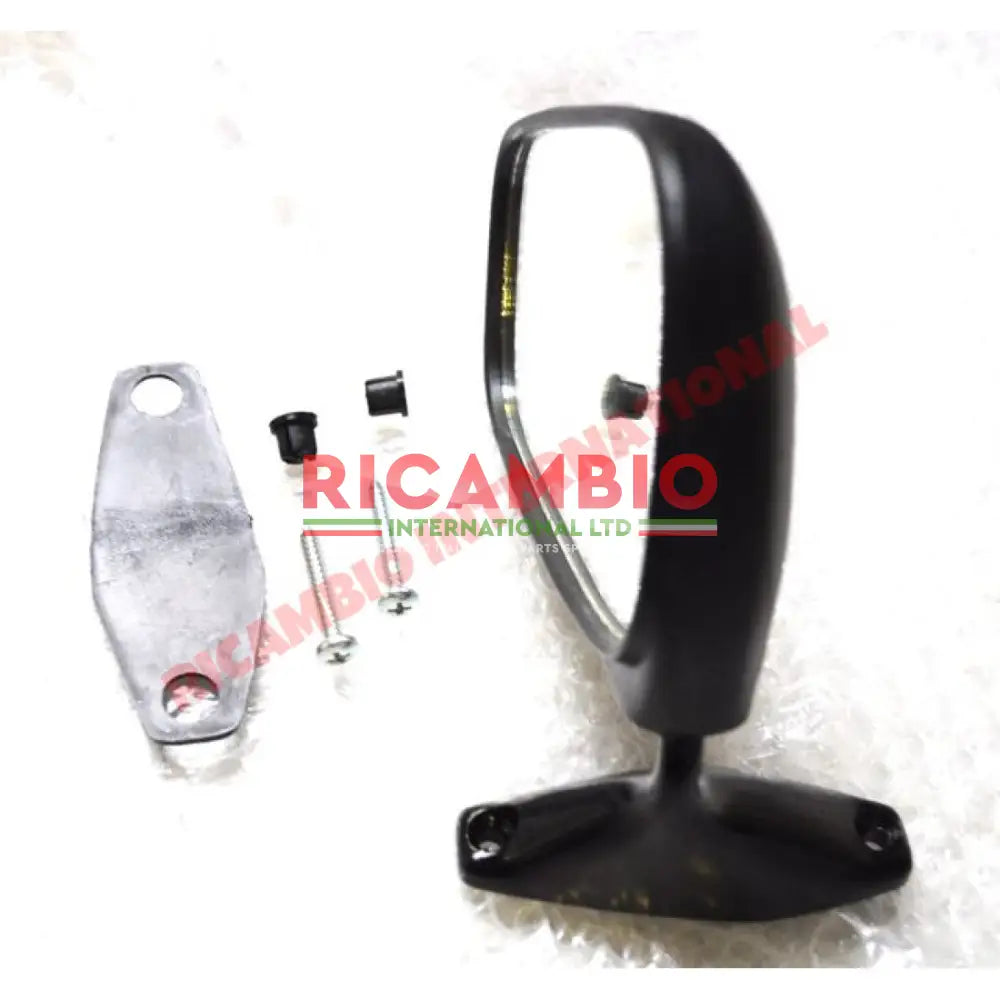 N/S (Left Hand) Black Plastic Mirror (TO CLEAR) - Classic Fiat 500,126,127,128 - Mirrors