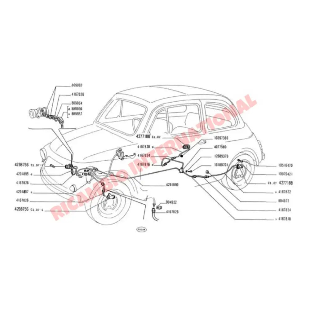 N/S Left Hand Brake Banjo Bolt Retainer - Classic Fiat 500 126 - Brakes