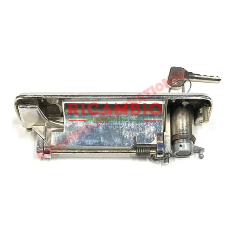 N/S Left Hand Chrome Door Handle & Keys - Fiat 127 128 - 127 & 128