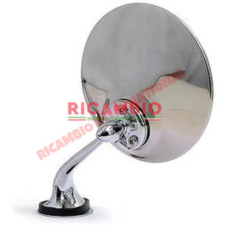 N/S Left Hand Chrome Mirror (Single Bolt-on) - Classic Fiat 500,600,850 plus many other models - Mirrors