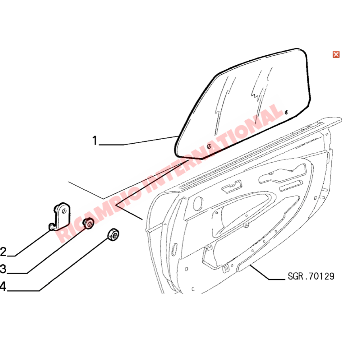 N/S Left Hand Door Glass - Fiat Barchetta