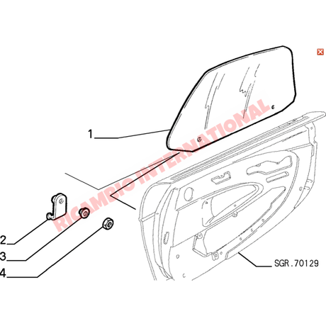 N/S Left Hand Door Glass - Fiat Barchetta
