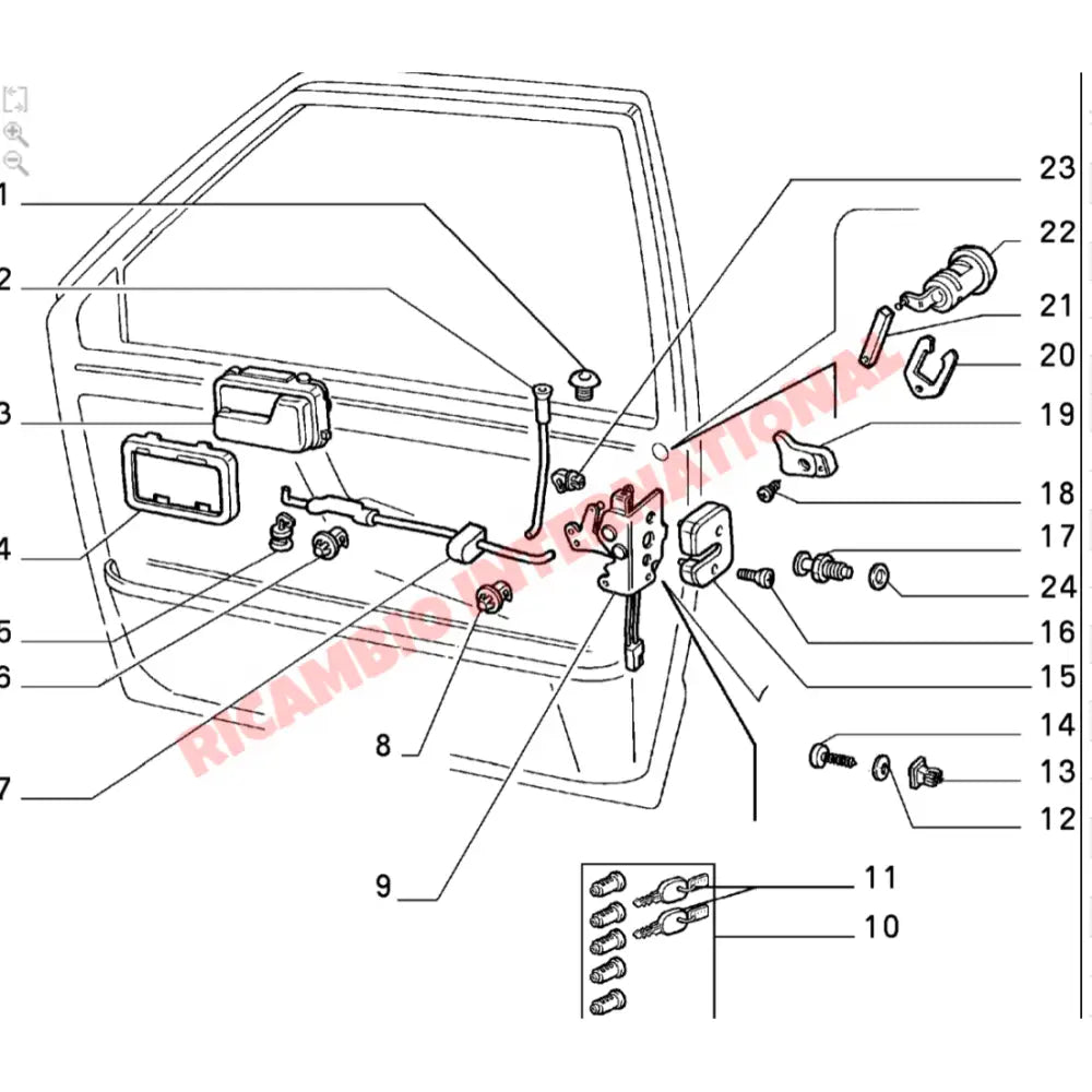 N/S Left Hand Door Lock Catch - Fiat Uno - Uno Handles - Locks and Catches